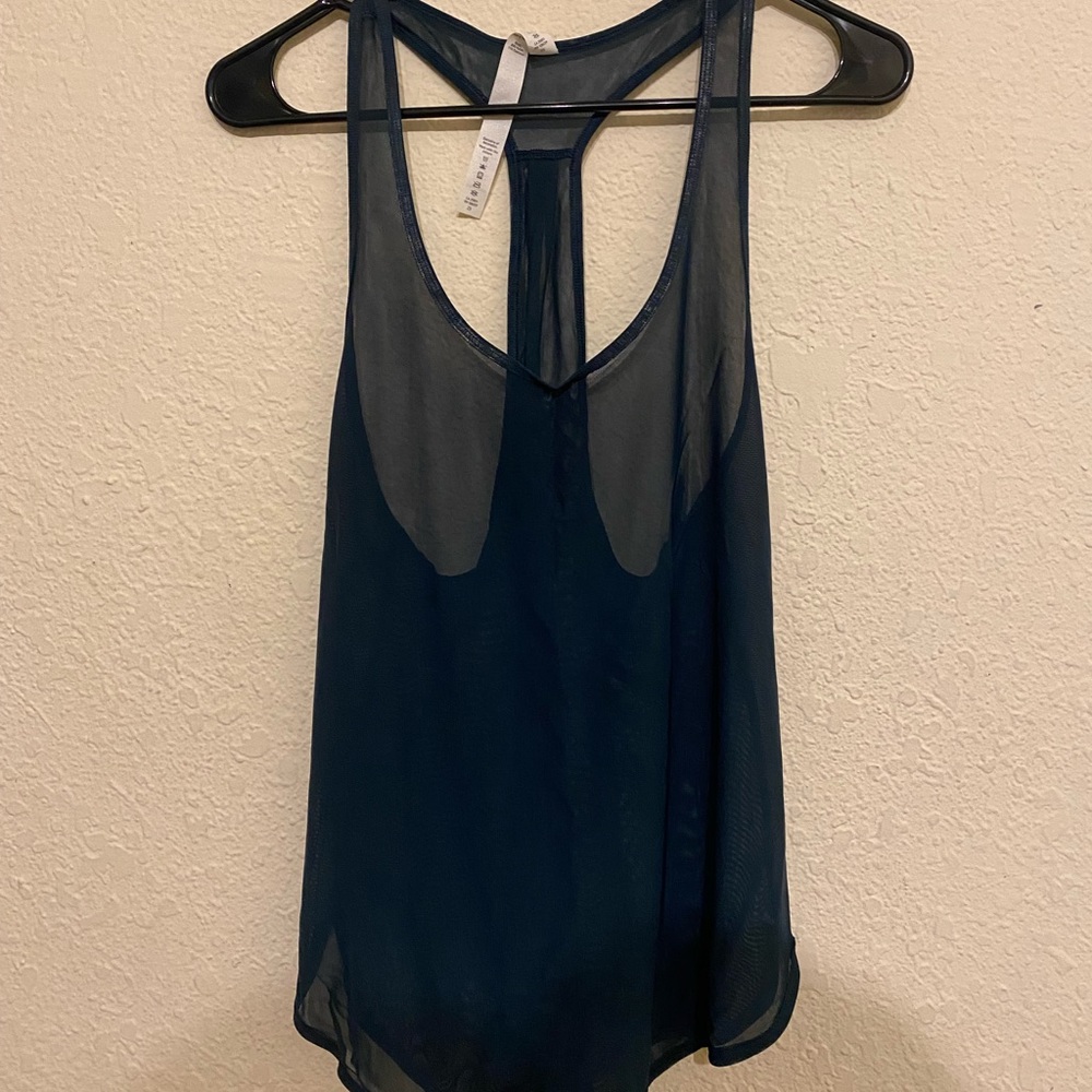 Teal Lululemon see through tank top. Size 6